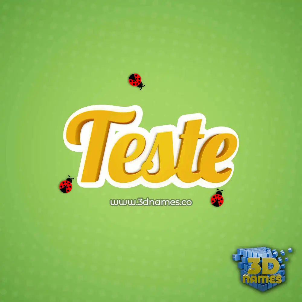 teste in Ladybugs style - 3D name wallpaper
