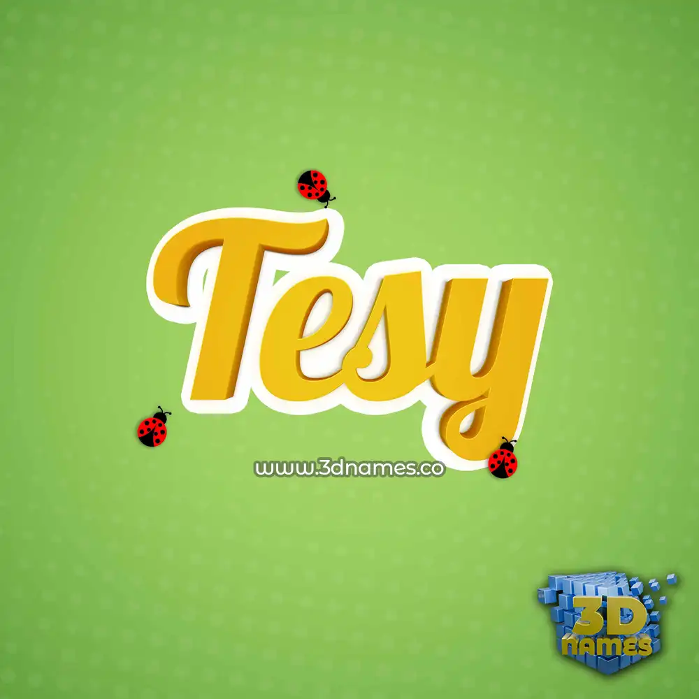 tesy in Ladybugs style - 3D name wallpaper