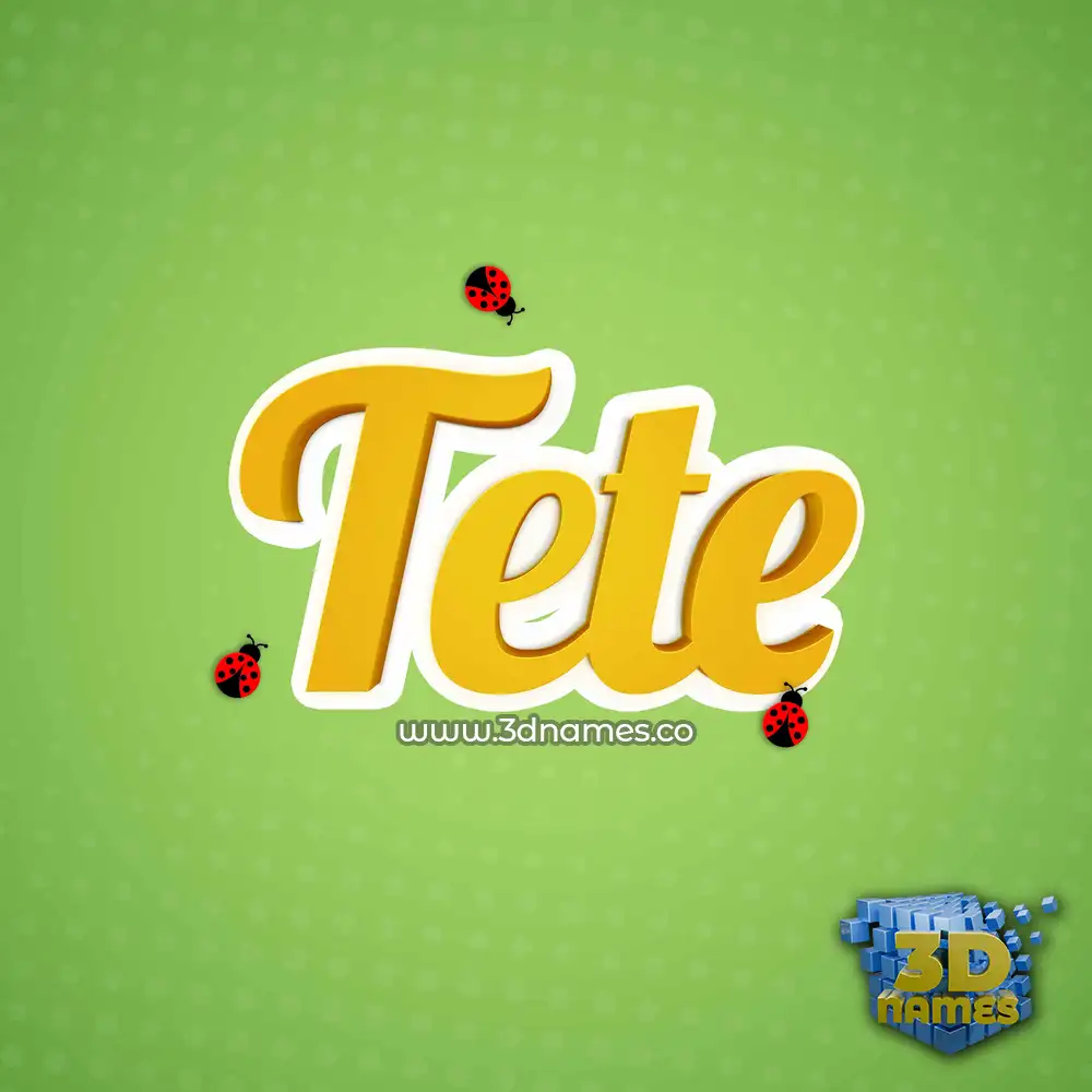 tete in Ladybugs style - 3D name wallpaper