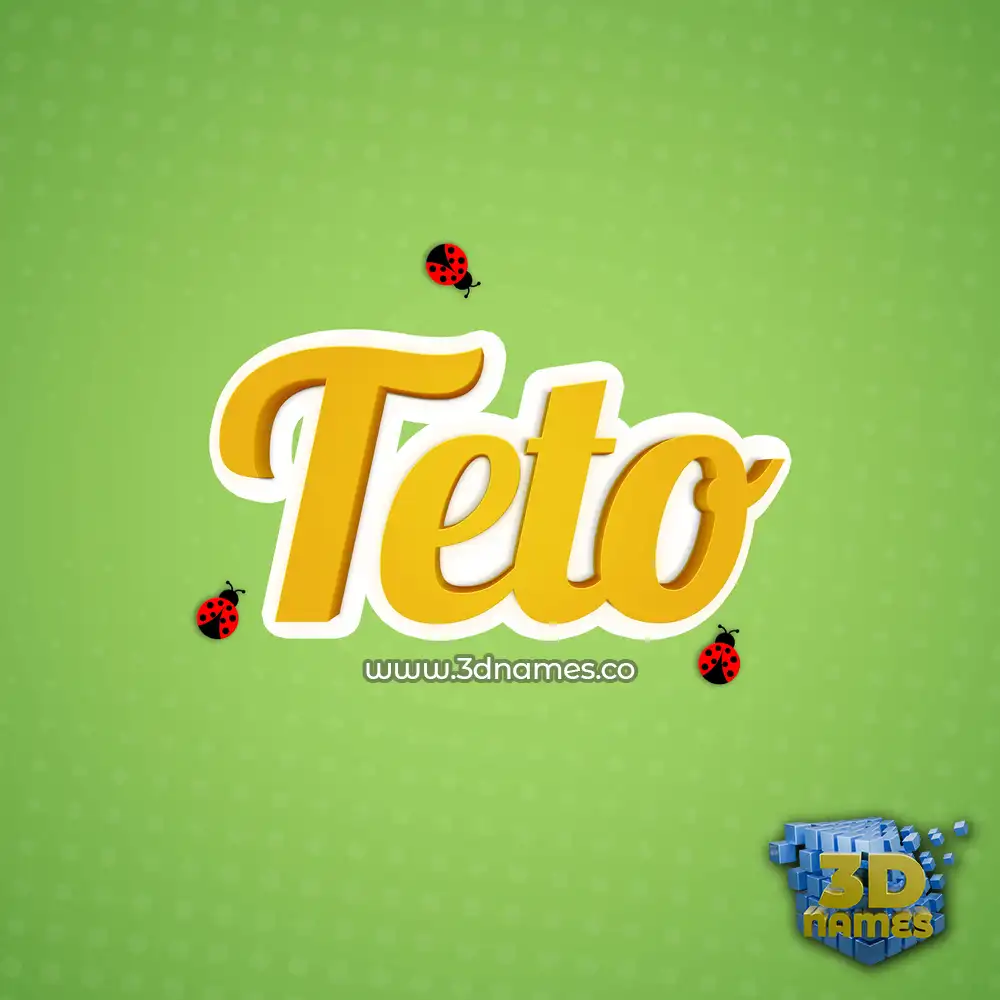 teto in Ladybugs style - 3D name wallpaper