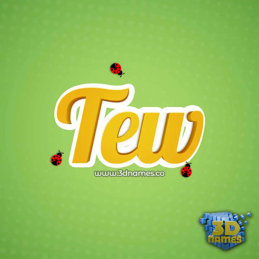 tew in Ladybugs style - 3D name wallpaper
