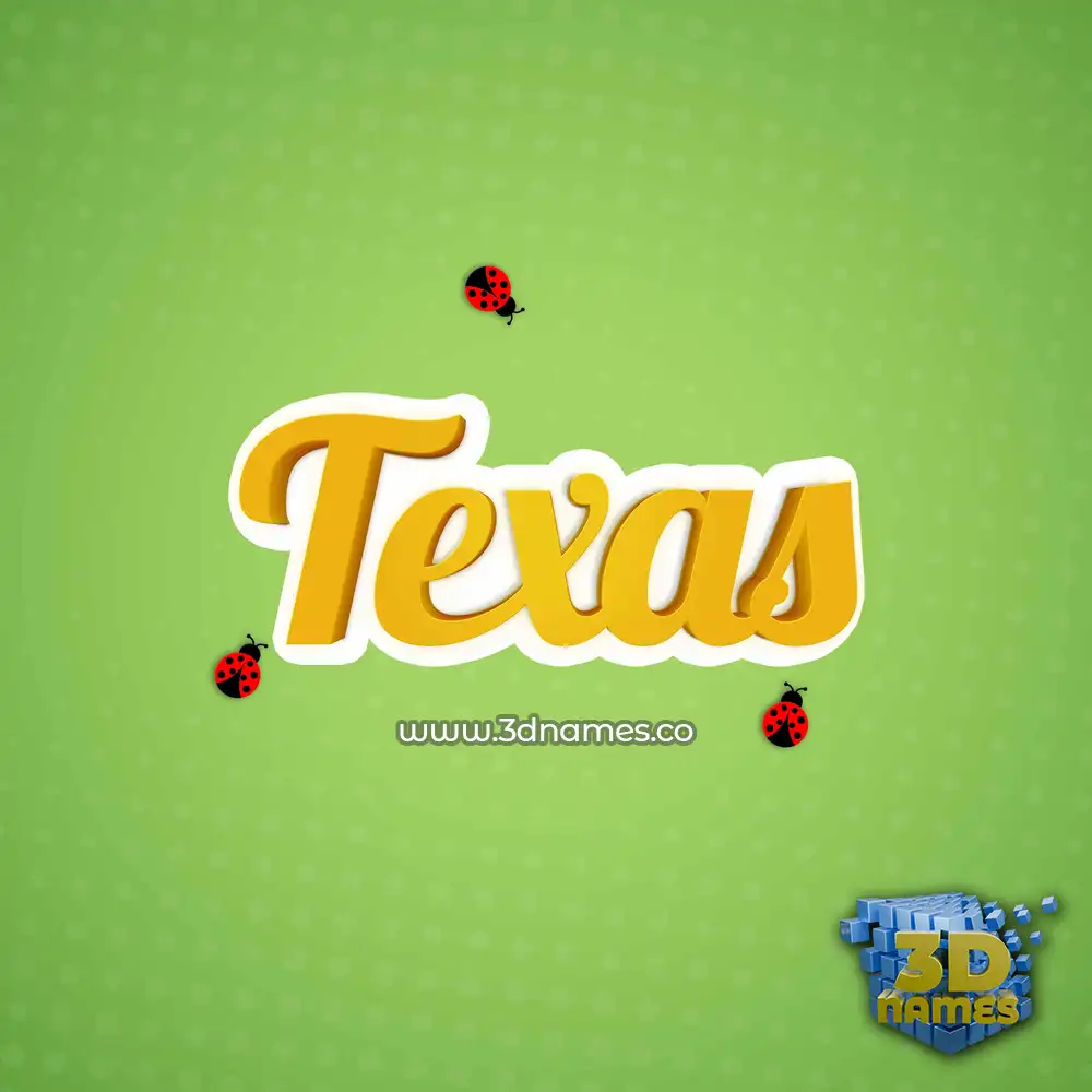 texas in Ladybugs style - 3D name wallpaper