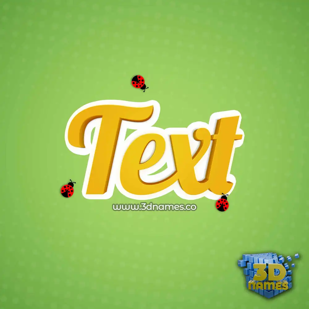 text in Ladybugs style - 3D name wallpaper