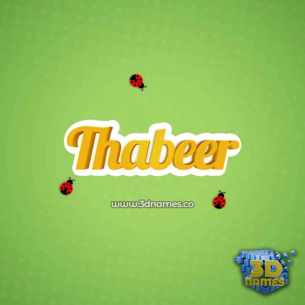 thabeer in Ladybugs style - 3D name wallpaper