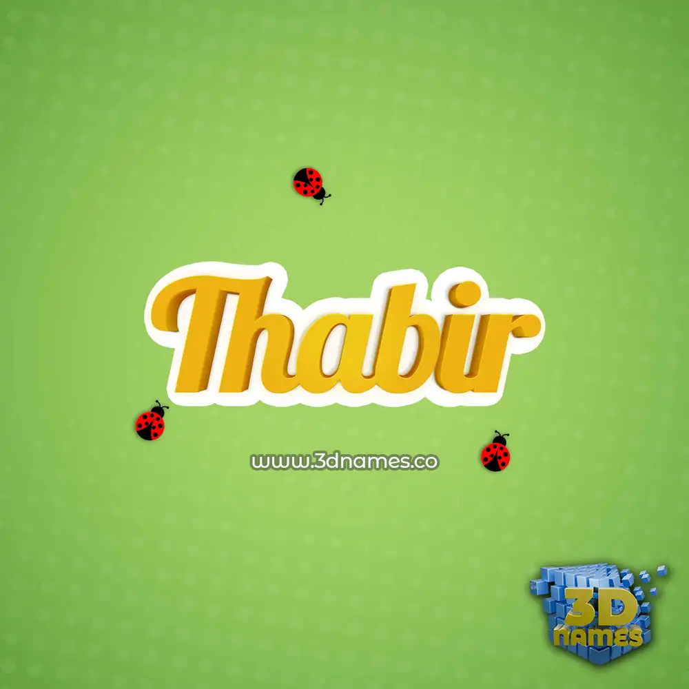 thabir in Ladybugs style - 3D name wallpaper