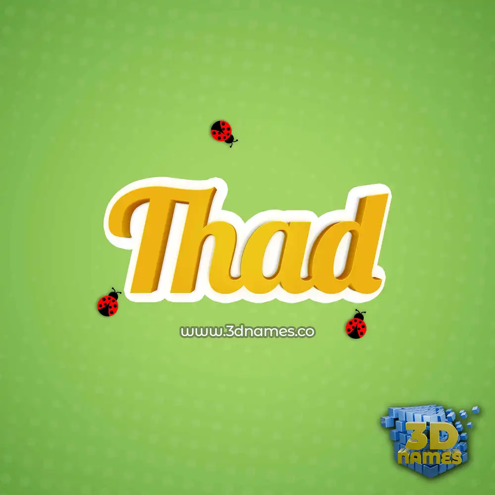 thad in Ladybugs style - 3D name wallpaper