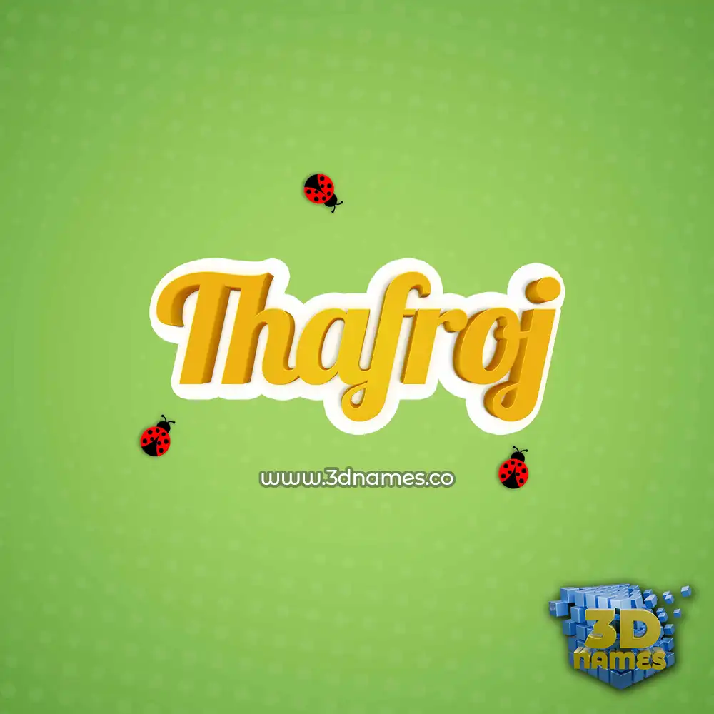 thafroj in Ladybugs style - 3D name wallpaper