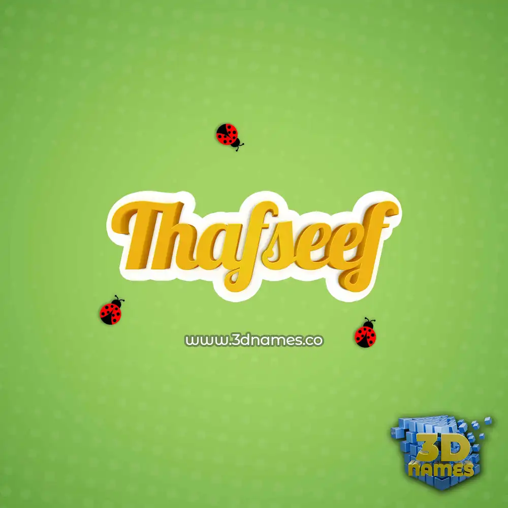 thafseef in Ladybugs style - 3D name wallpaper