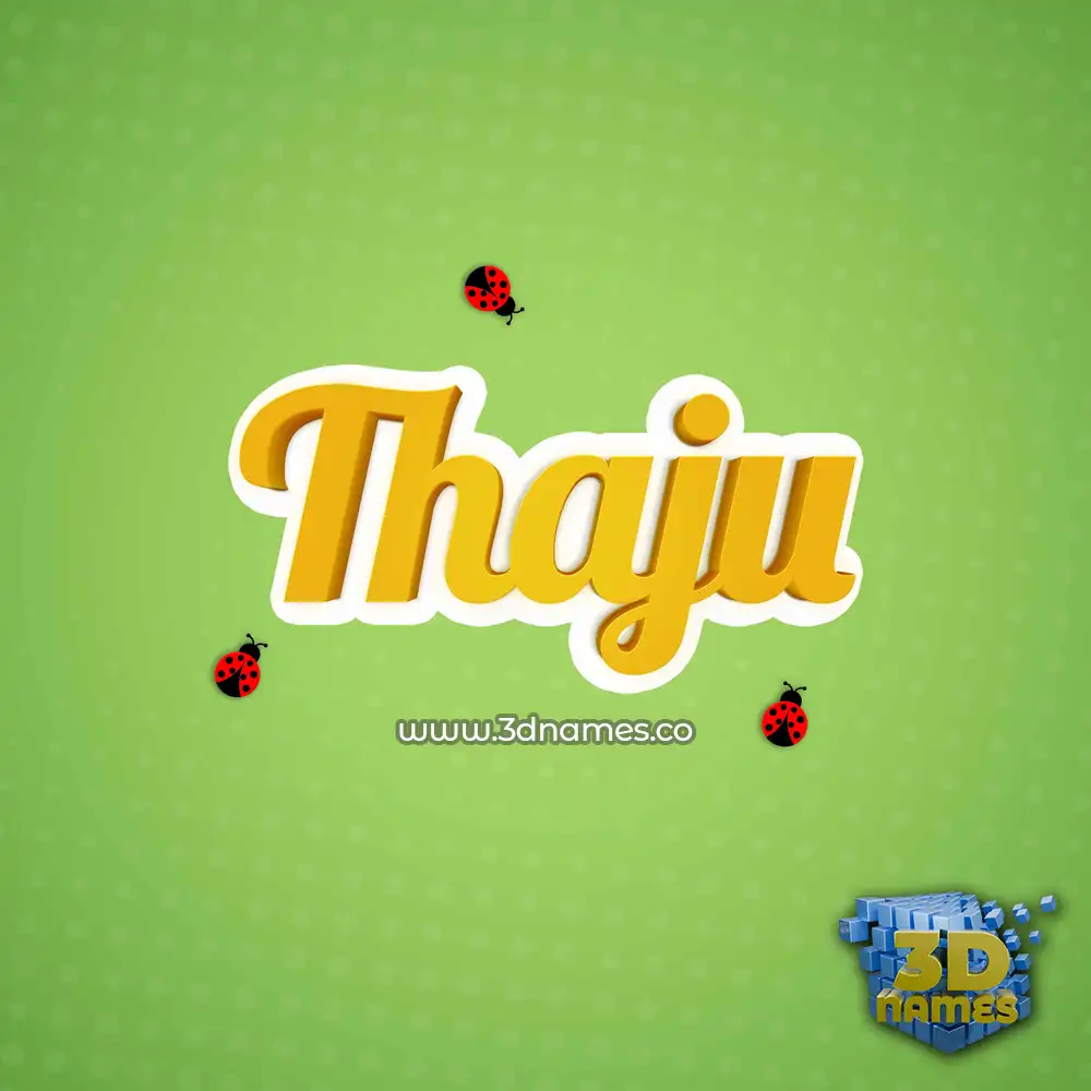 thaju in Ladybugs style - 3D name wallpaper