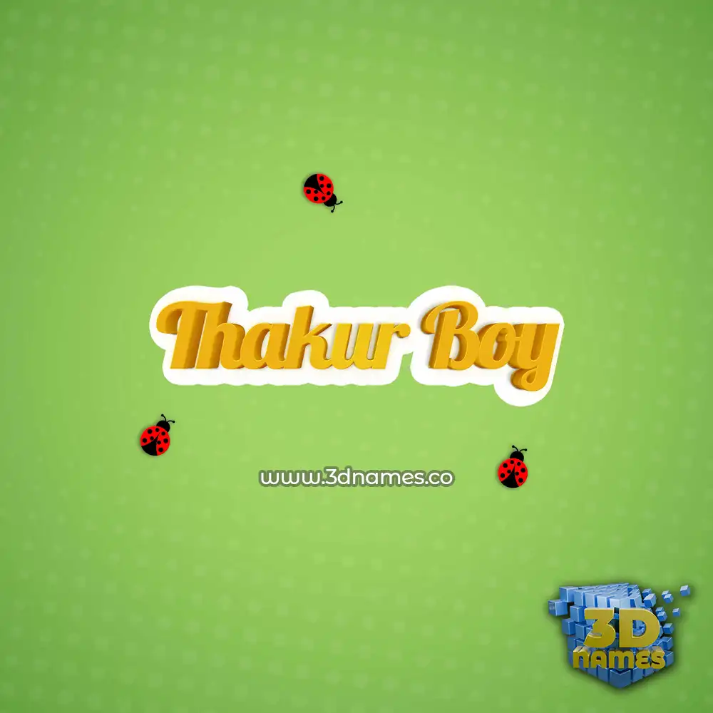 thakur boy in Ladybugs style - 3D name wallpaper