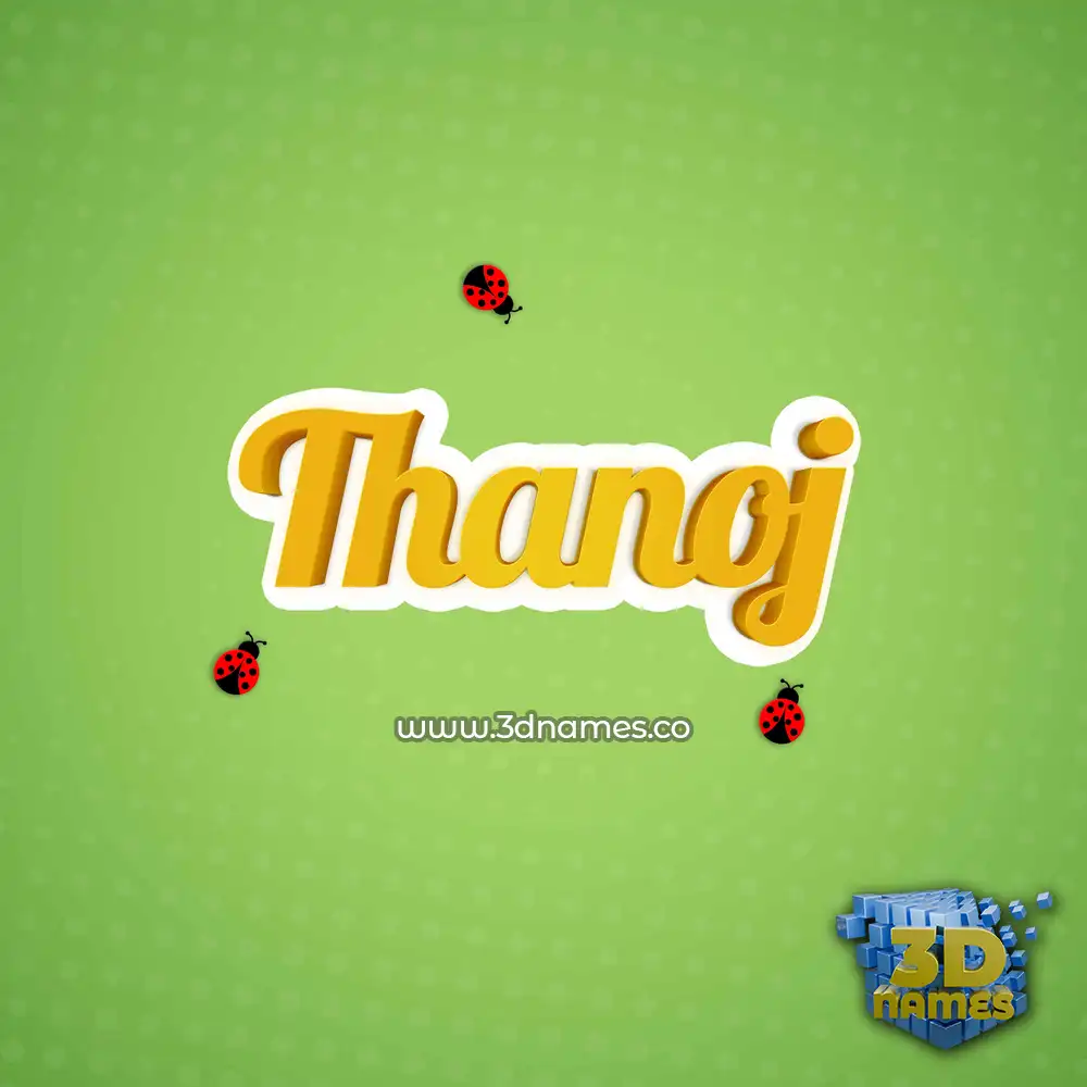 thanoj in Ladybugs style - 3D name wallpaper