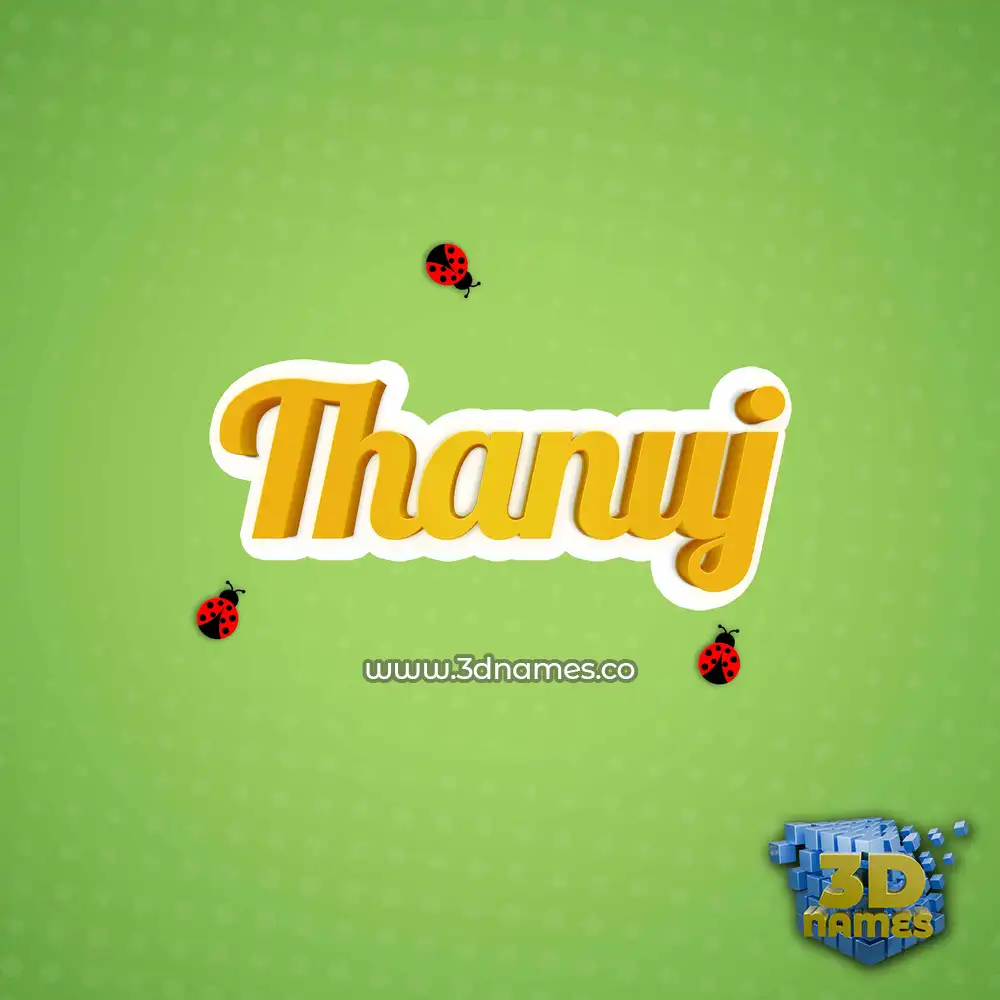 thanuj in Ladybugs style - 3D name wallpaper