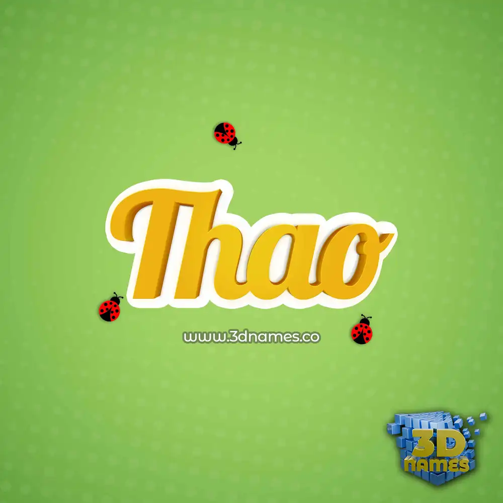 thao in Ladybugs style - 3D name wallpaper