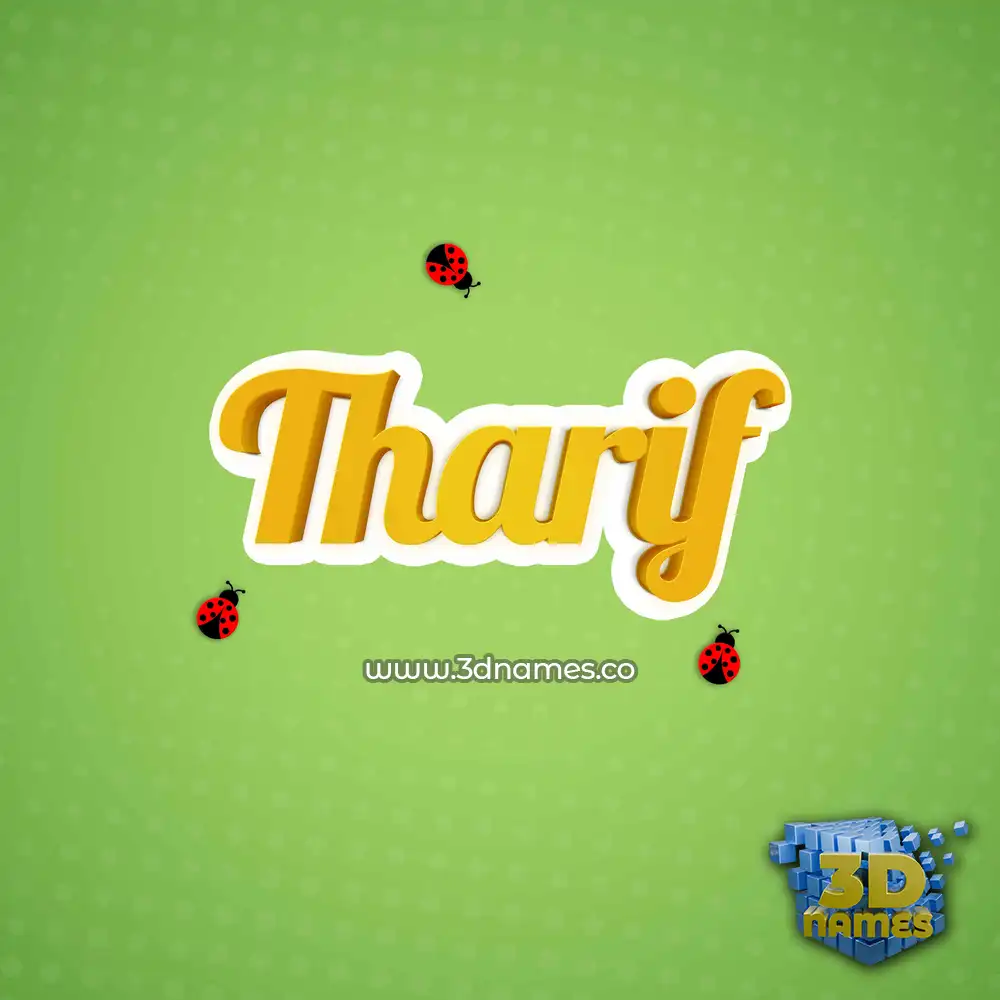 tharif in Ladybugs style - 3D name wallpaper