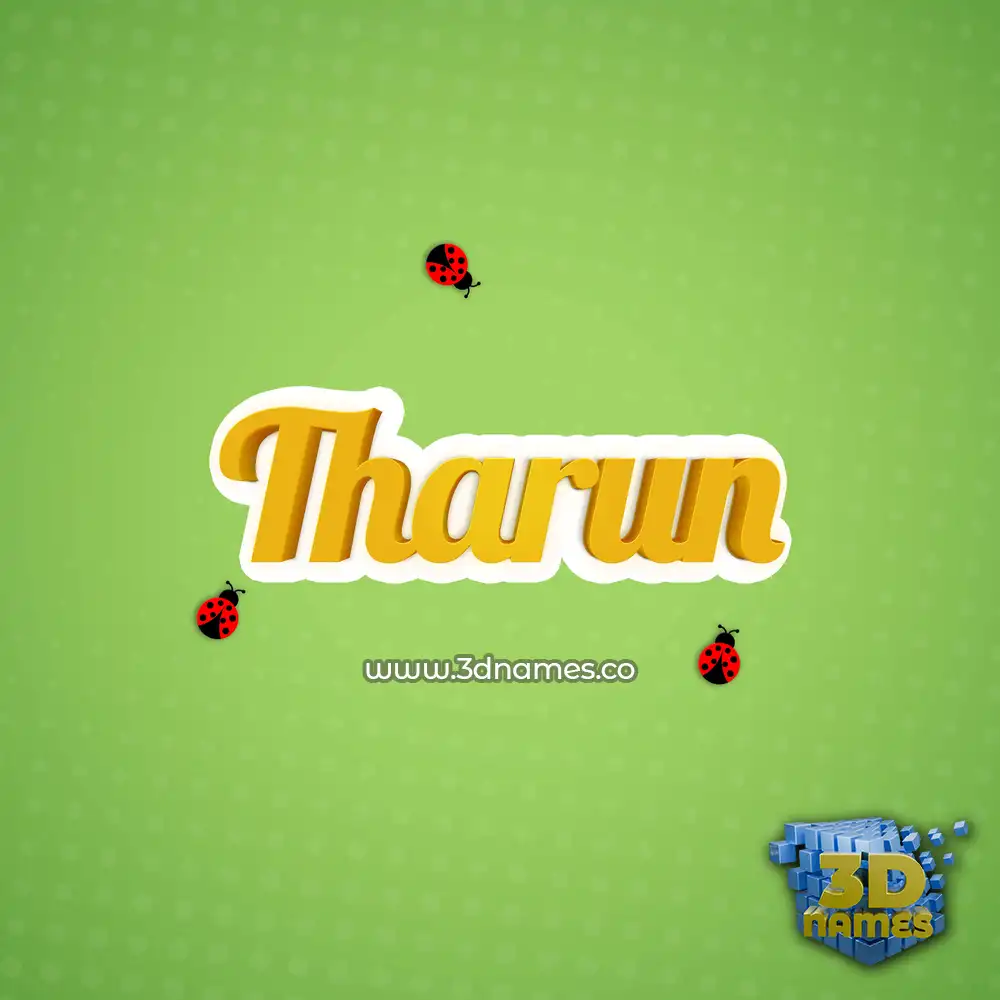 tharun in Ladybugs style - 3D name wallpaper