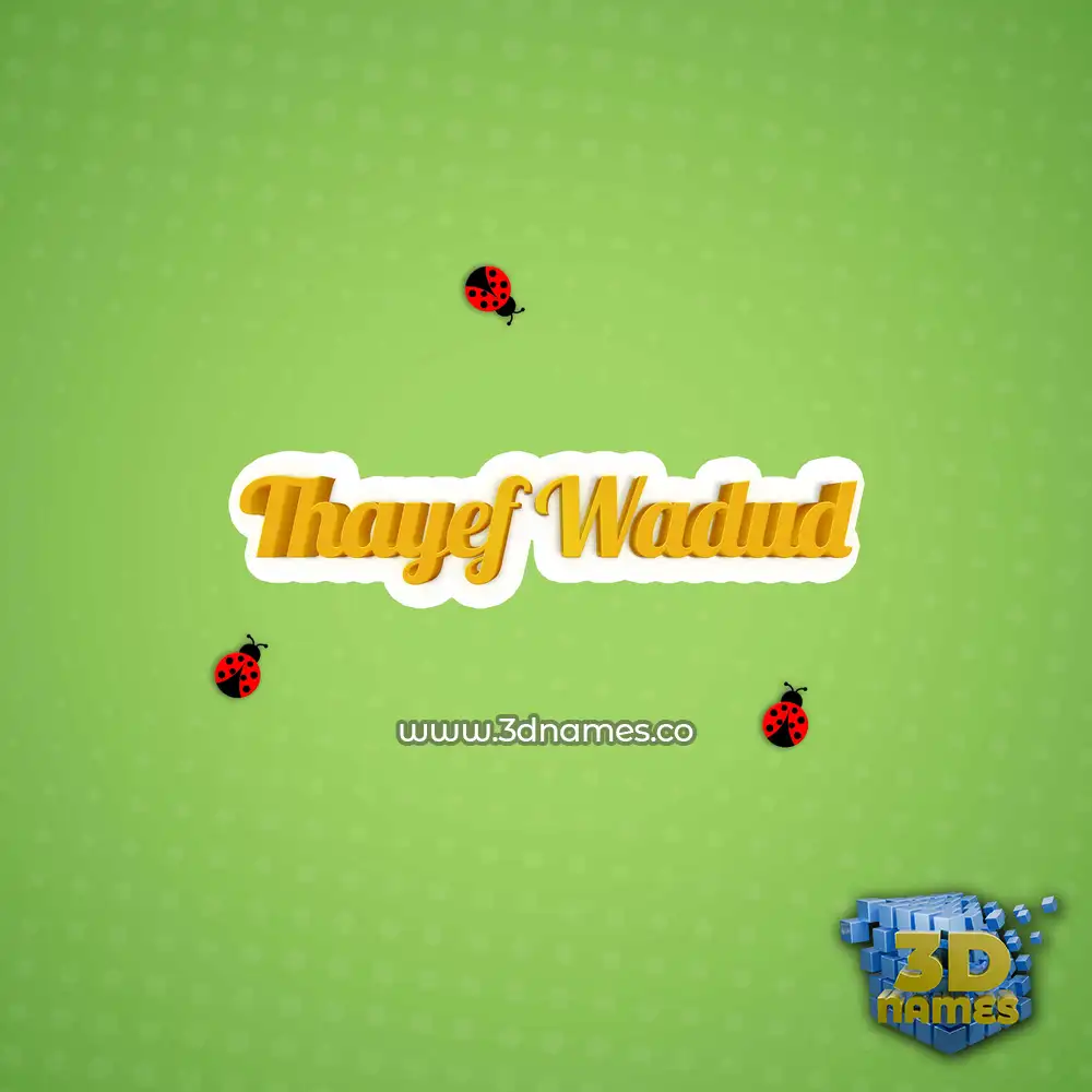 thayef wadud in Ladybugs style - 3D name wallpaper