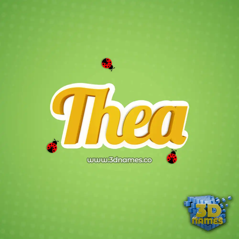thea in Ladybugs style - 3D name wallpaper