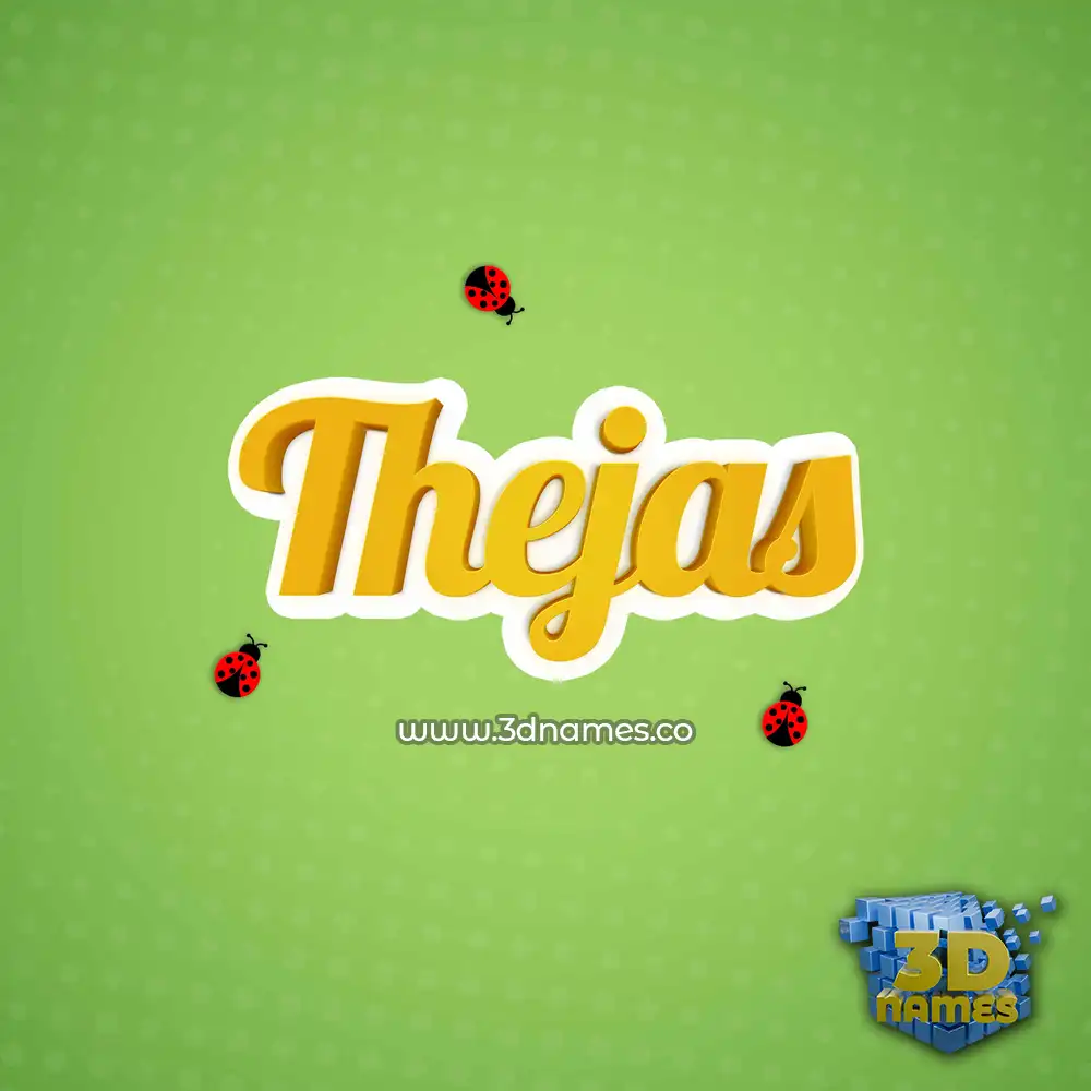 thejas in Ladybugs style - 3D name wallpaper