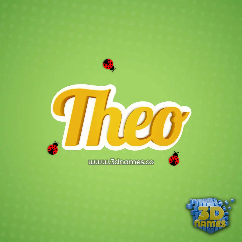 theo in Ladybugs style - 3D name wallpaper