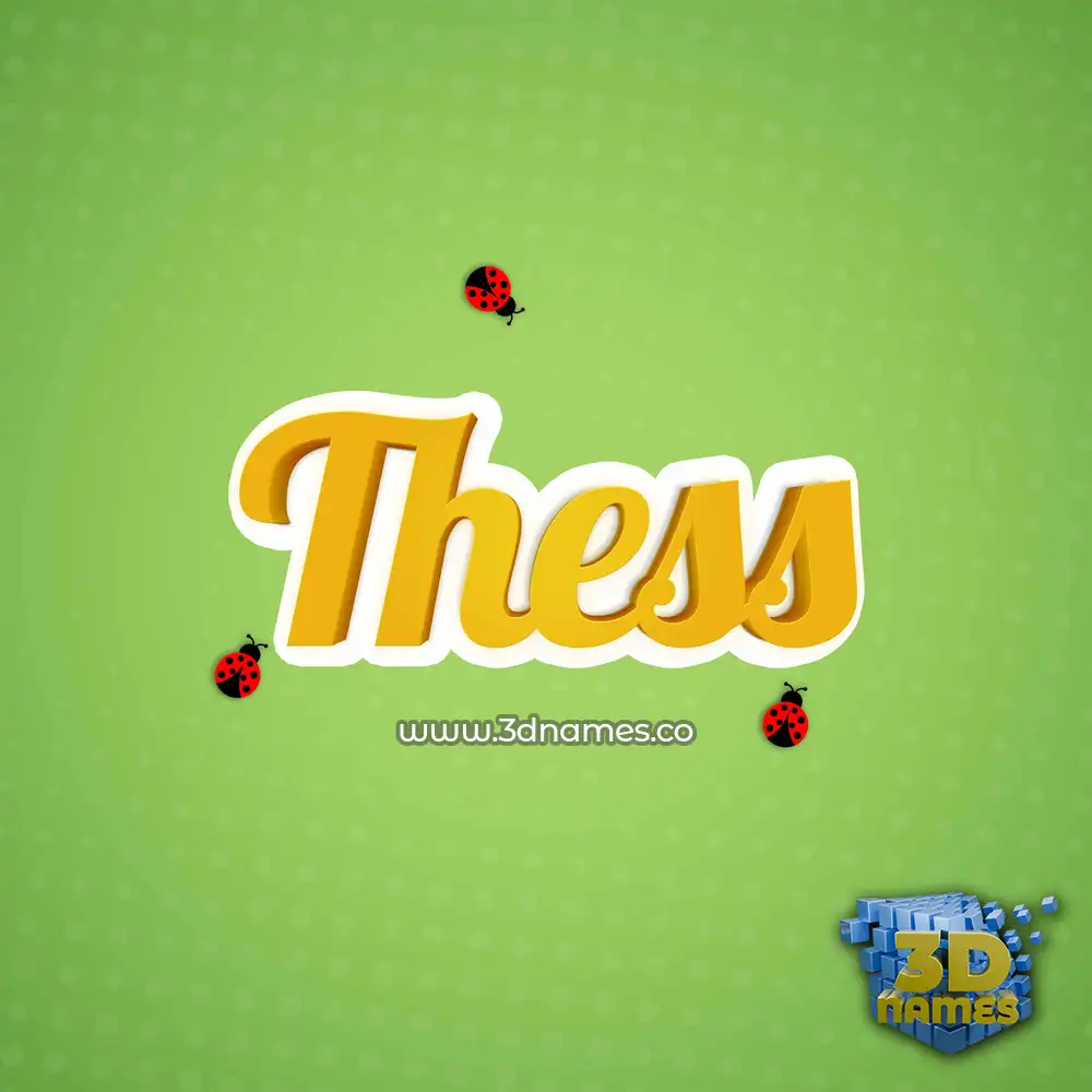 thess in Ladybugs style - 3D name wallpaper