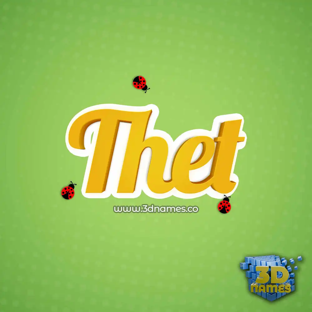 thet in Ladybugs style - 3D name wallpaper