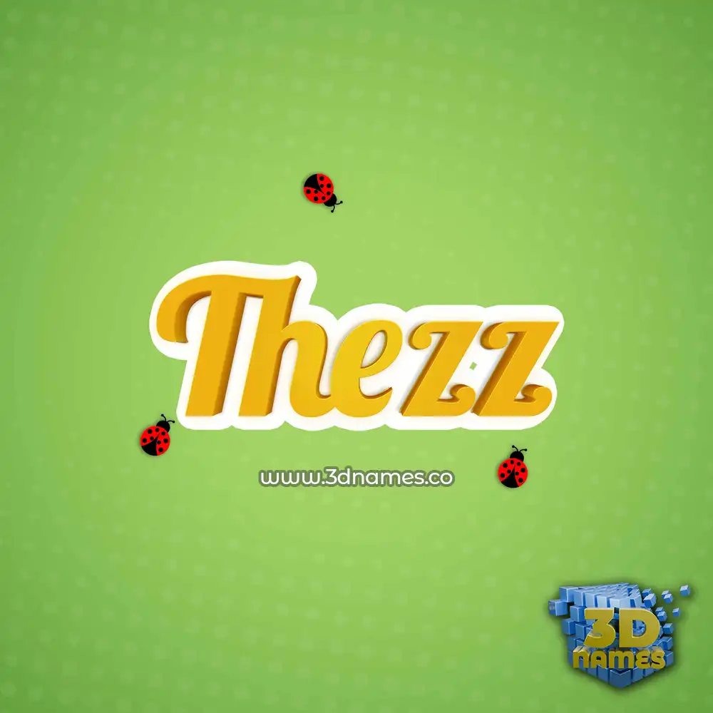 thezz in Ladybugs style - 3D name wallpaper