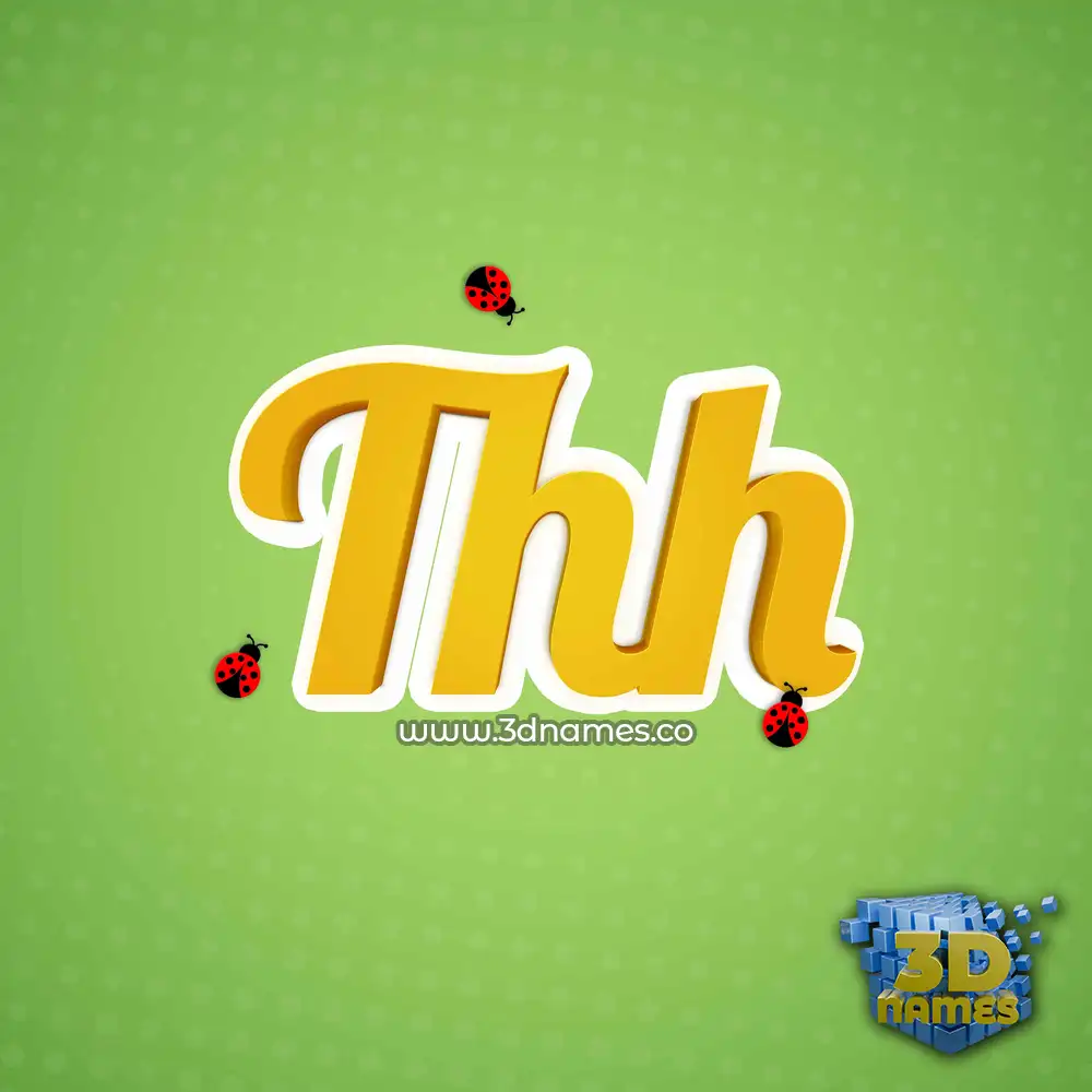 thh in Ladybugs style - 3D name wallpaper