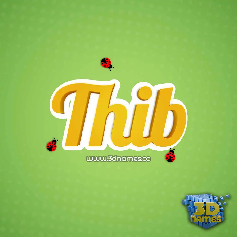 thib in Ladybugs style - 3D name wallpaper