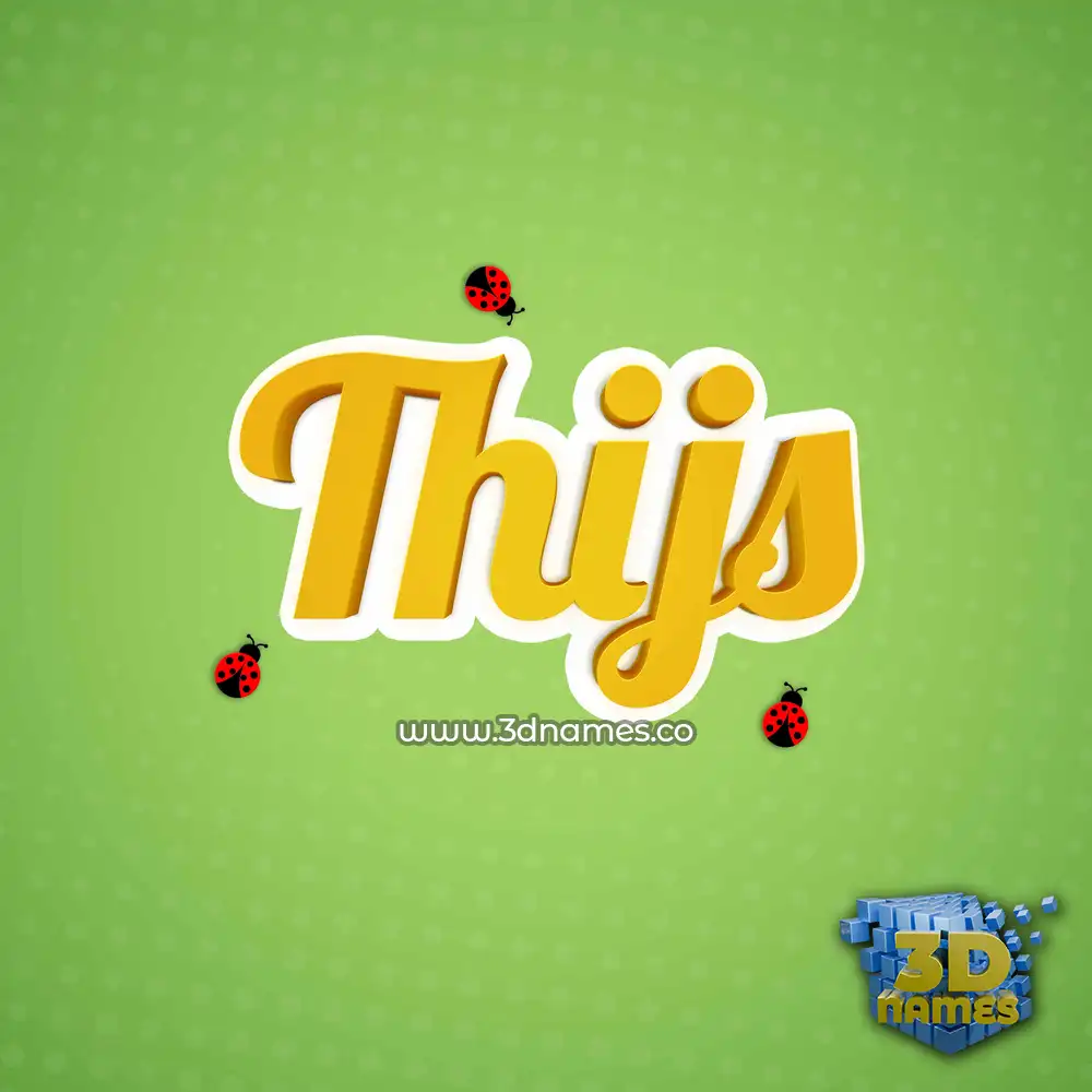 thijs in Ladybugs style - 3D name wallpaper