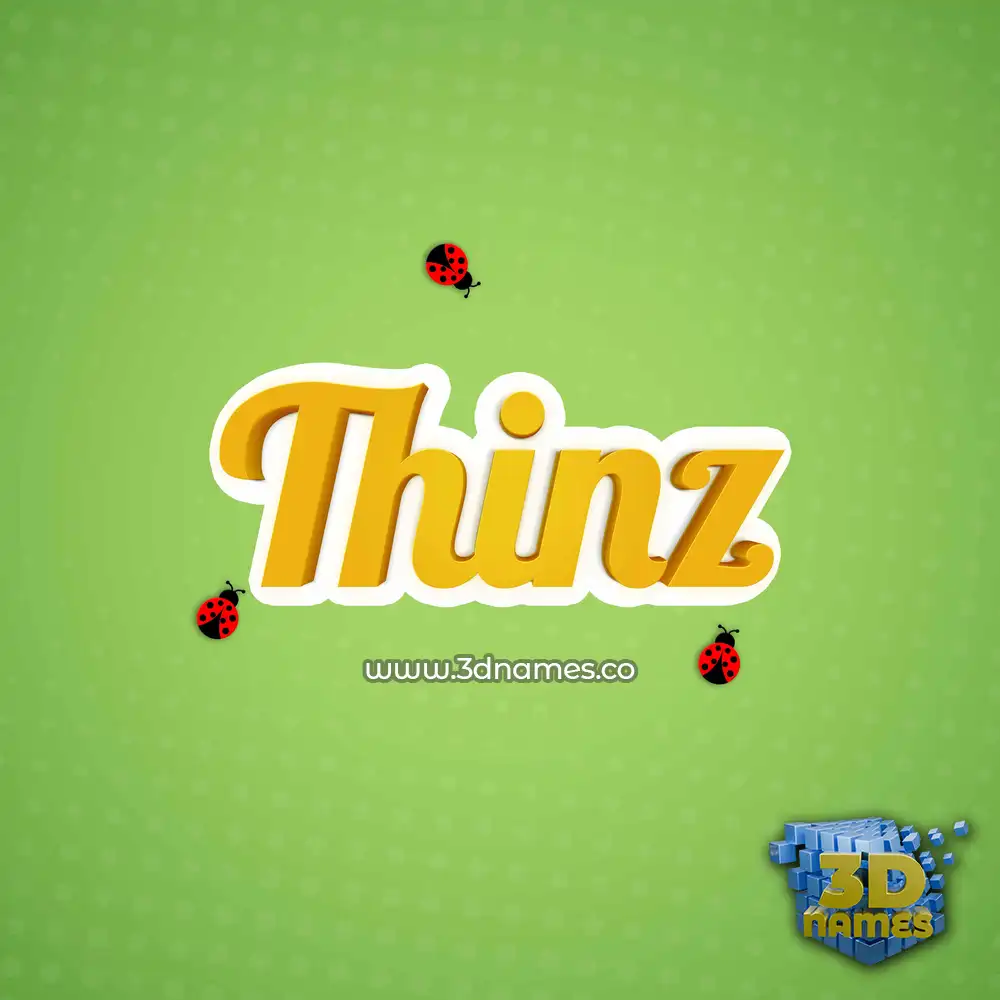 thinz in Ladybugs style - 3D name wallpaper