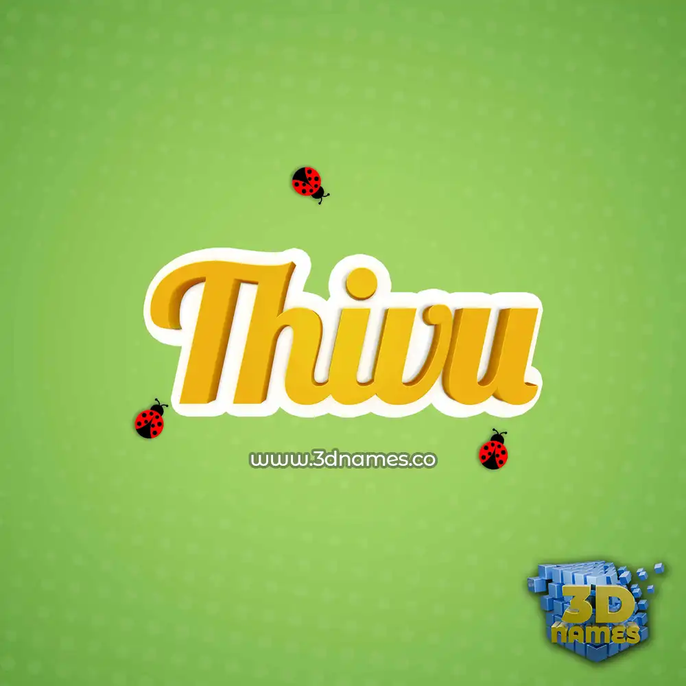 thivu in Ladybugs style - 3D name wallpaper