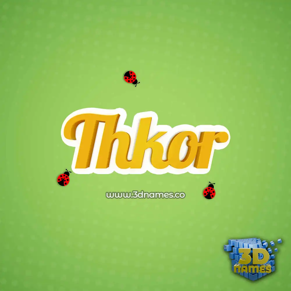 thkor in Ladybugs style - 3D name wallpaper
