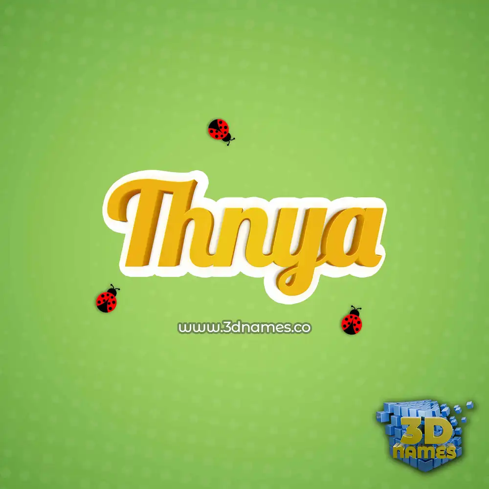 thnya in Ladybugs style - 3D name wallpaper