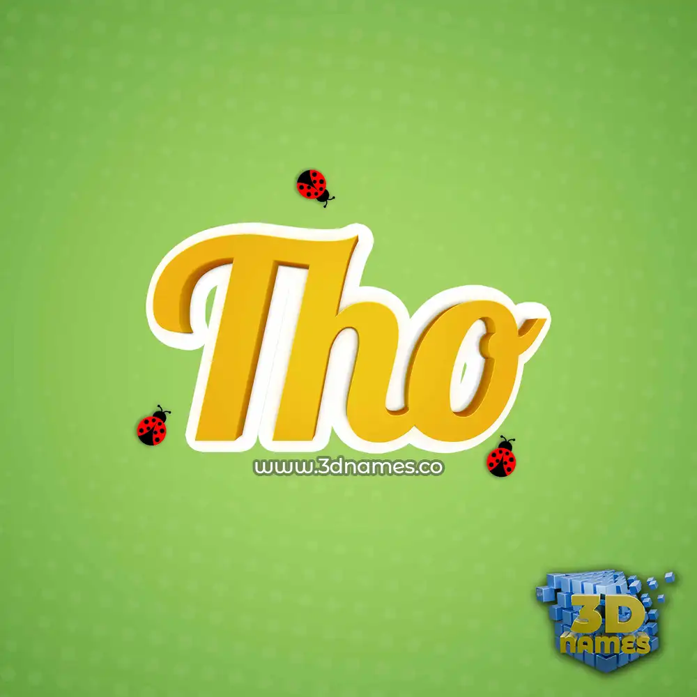 tho in Ladybugs style - 3D name wallpaper