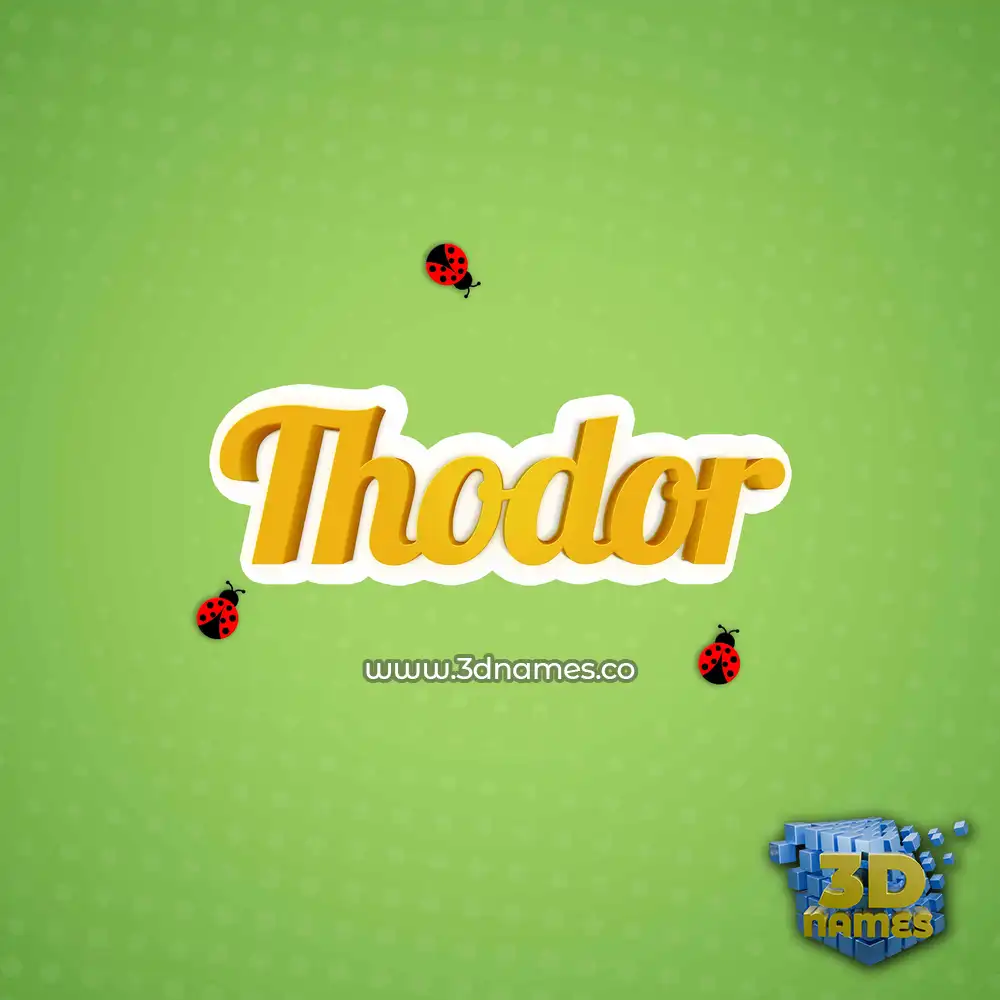 thodor in Ladybugs style - 3D name wallpaper