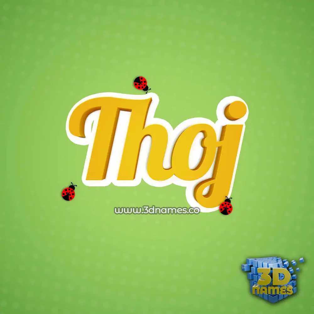 thoj in Ladybugs style - 3D name wallpaper