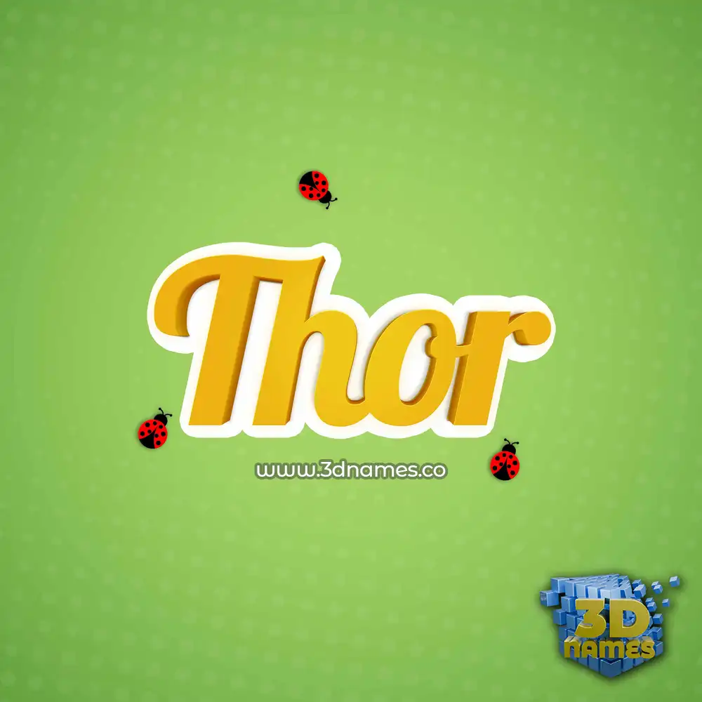 thor in Ladybugs style - 3D name wallpaper
