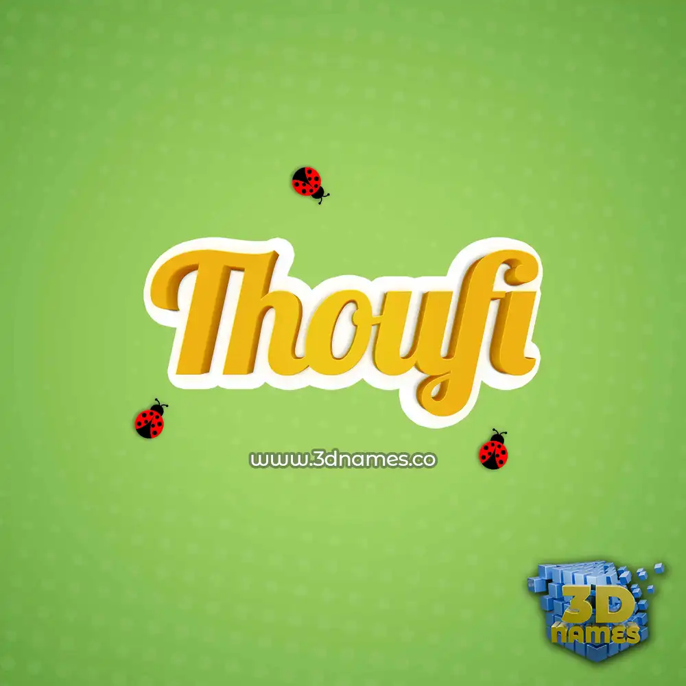 thoufi in Ladybugs style - 3D name wallpaper