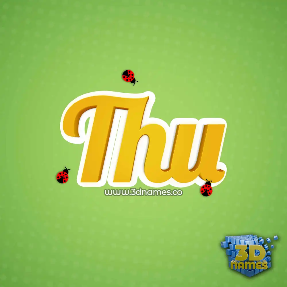thu in Ladybugs style - 3D name wallpaper