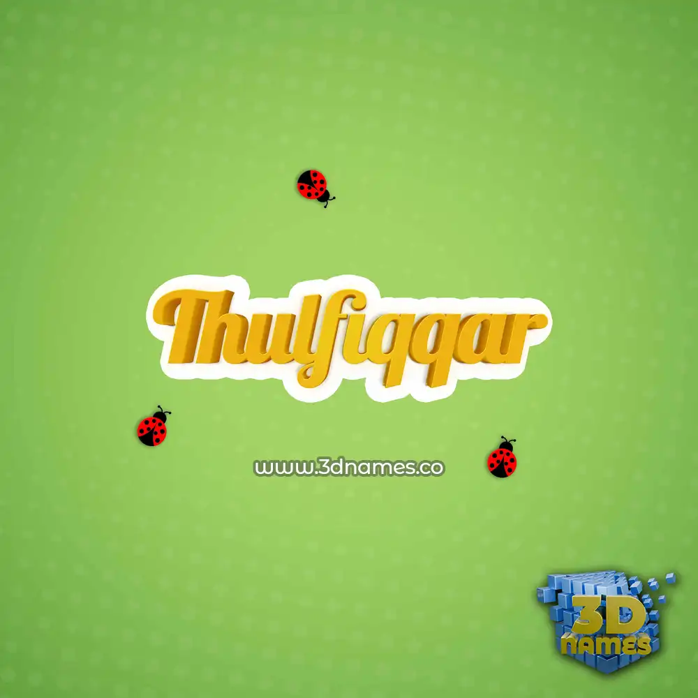 thulfiqqar in Ladybugs style - 3D name wallpaper
