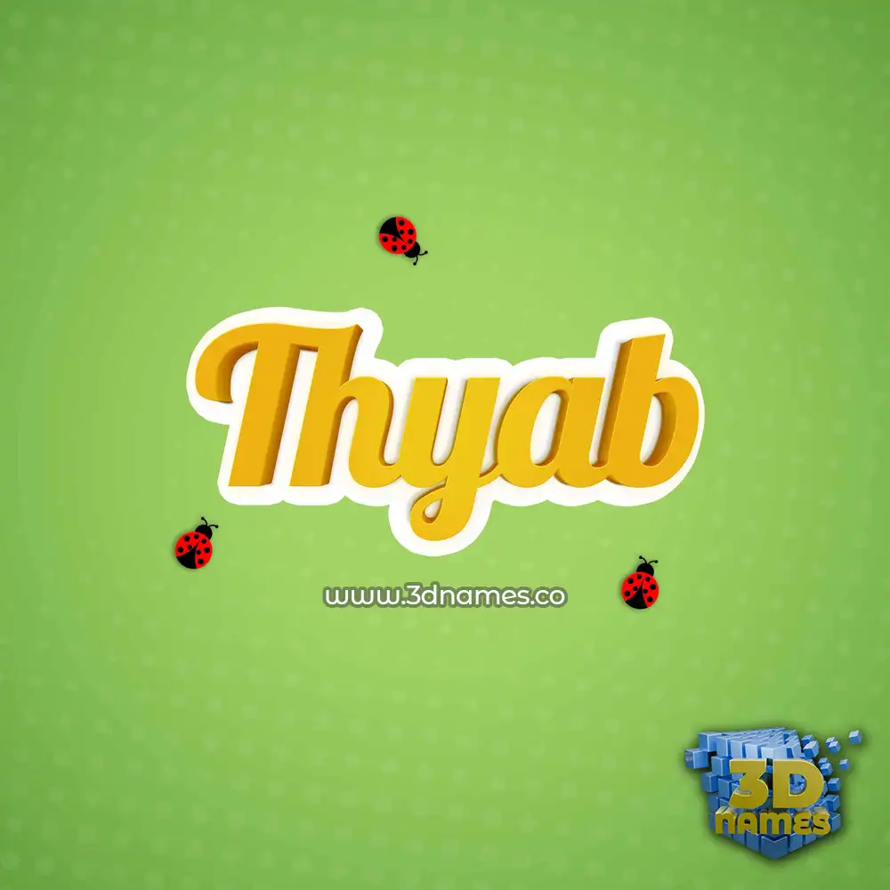 thyab in Ladybugs style - 3D name wallpaper