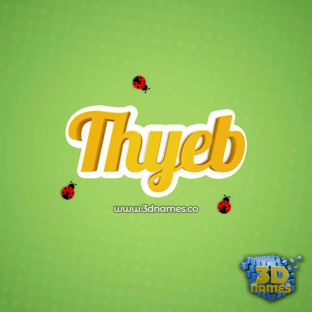 thyeb in Ladybugs style - 3D name wallpaper
