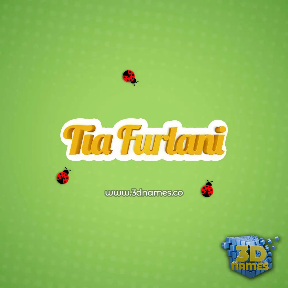 tia furlani in Ladybugs style - 3D name wallpaper