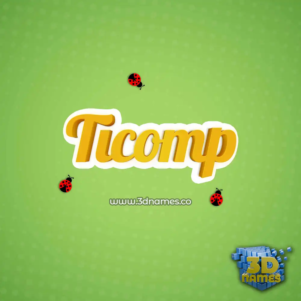 ticomp in Ladybugs style - 3D name wallpaper