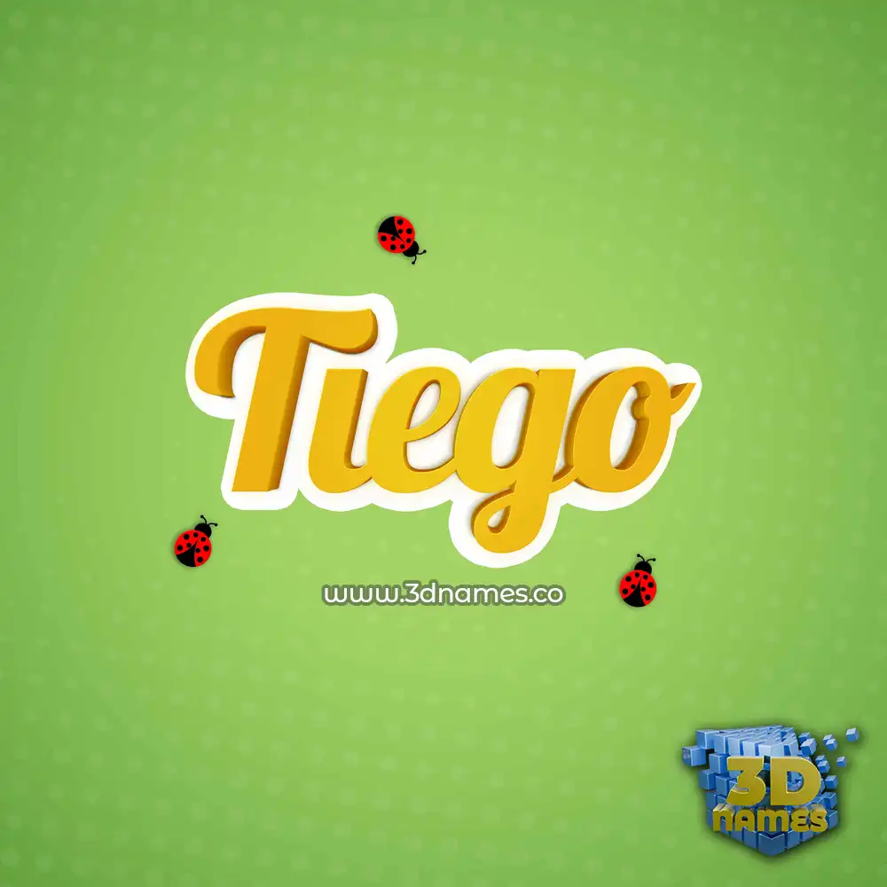tiego in Ladybugs style - 3D name wallpaper