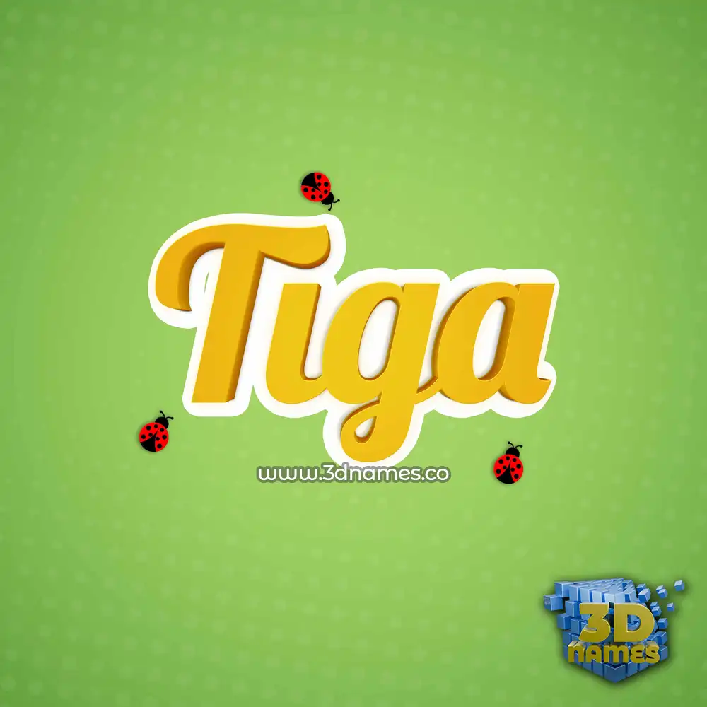 tiga in Ladybugs style - 3D name wallpaper