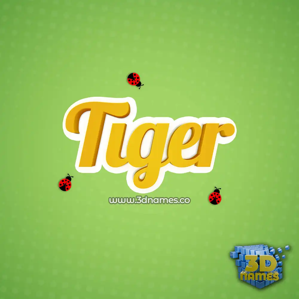 tiger in Ladybugs style - 3D name wallpaper