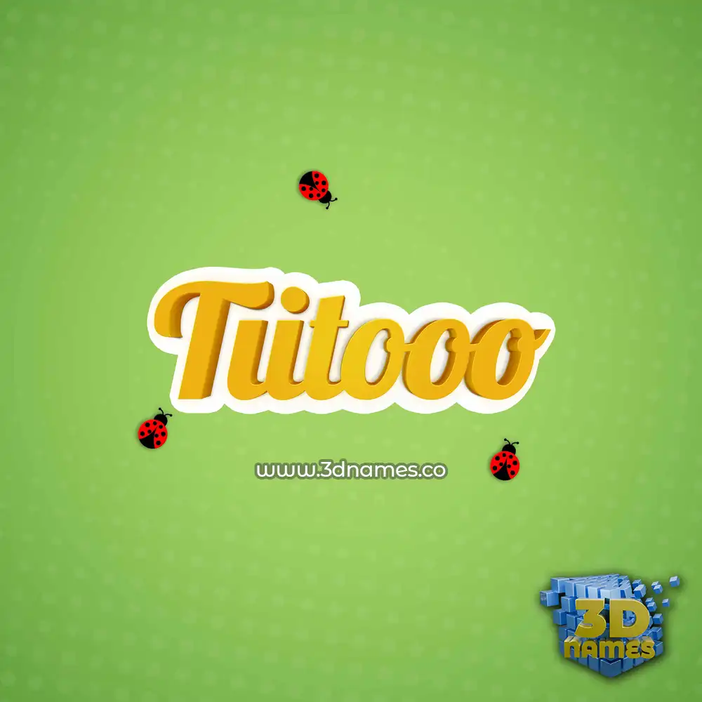 tiitooo in Ladybugs style - 3D name wallpaper