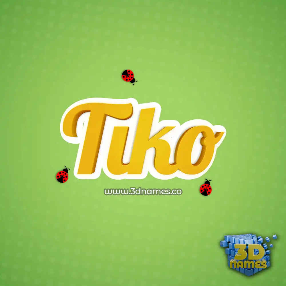 tiko in Ladybugs style - 3D name wallpaper