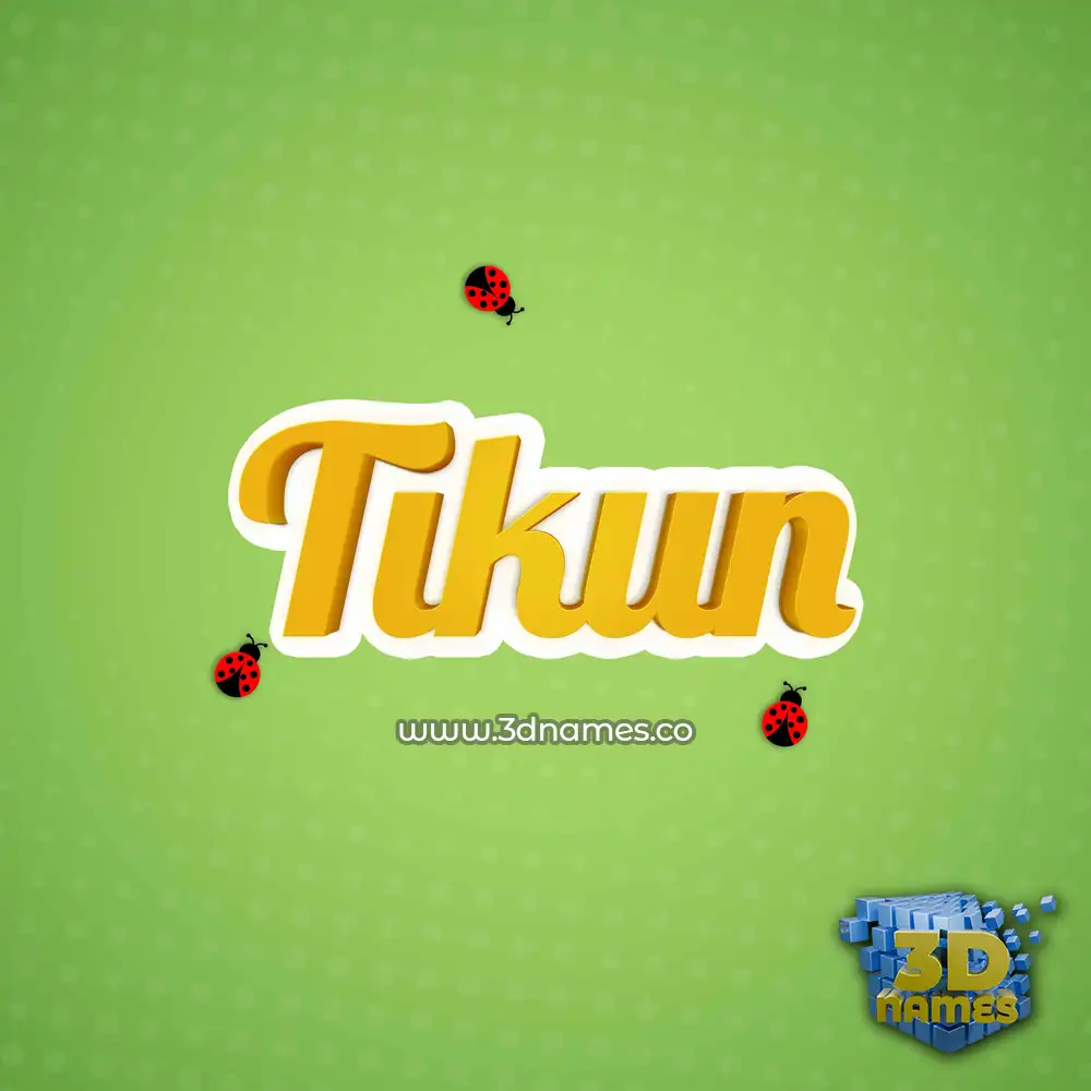 tikun in Ladybugs style - 3D name wallpaper